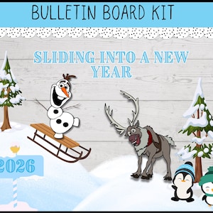 Olaf & Sven Winter Bulletin Board Kit: New Year Classroom Decor (Digital Download)