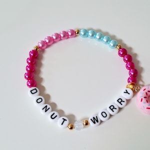 Dolce braccialetto di perline Donut Worry rosa-blu