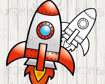 Craft template: Rocket invitation for a children's birthday party