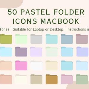 50 個のパステル MacBook フォルダー アイコン | フォルダー アイコン パック | すぐにダウンロード