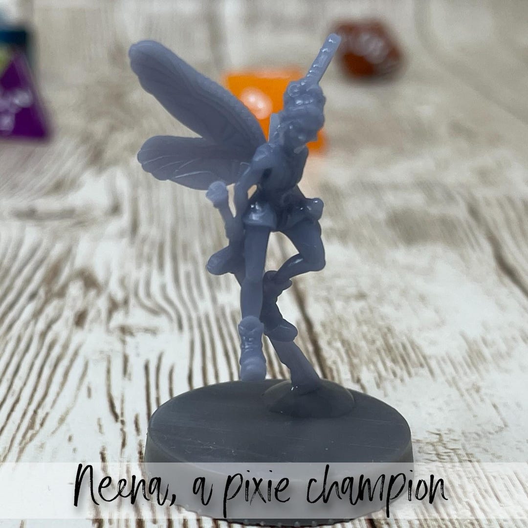 Neena, the Pixie Champion Miniature: Sword, Fairy, D&D 5e, Pathfinder ...
