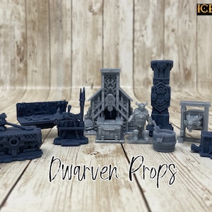 Dwarven Blacksmith Props | Forge | Bellows | Anvil | Ice and Fire | Tabletop miniatures | D&D | Dungeons and Dragons 5e | Pathfinder-