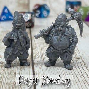 Durgar Stonefury | Dwarf | Male | NPC | With Pickaxe | Regular & Enemy version | Tabletop Miniatures | Dungeons and Dragons 5e-