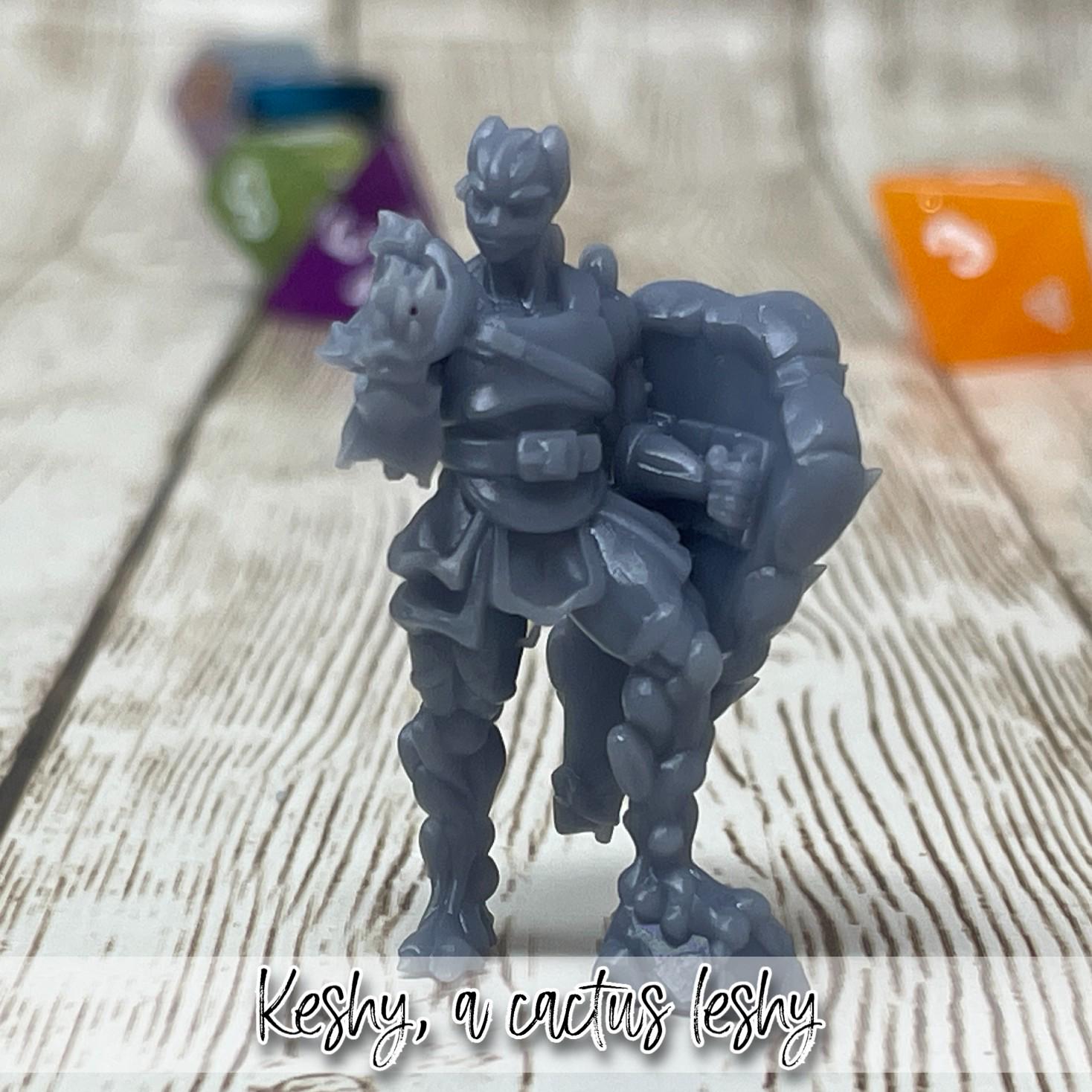 Keshy, a Cactus Leshy Miniature: Shield, D&D 5e, Pathfinder, 32mm Scale,  Primed/unprimed - Etsy