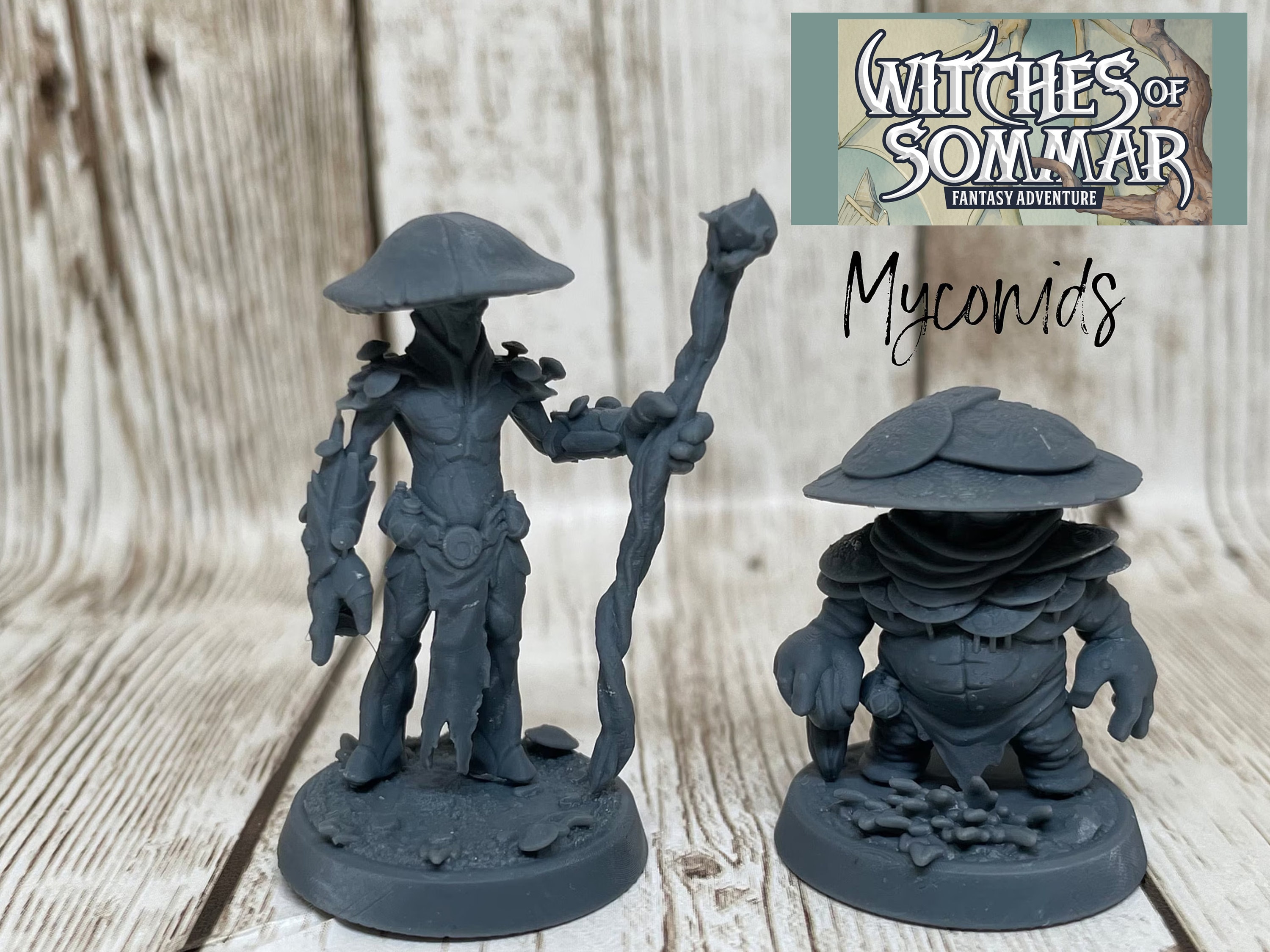 Mushroom People | Myconoid | Male or Female | Witches of Sommar | Primed or Unprimed | Tabletop miniatures | Hero |  D&D | DND | 5e-