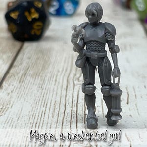 Magpie, a mechanical girl | Female | Automaton | D&D Dungeons and Dragons 5e | Pathfinder-