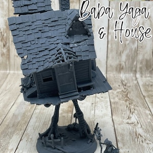 Baba Yaga House w/ Baba Yaga Figure | Prop | Primed or Unprimed | Witches of Sommar | Tabletop miniatures | D&D | Dungeons and Dragons 5e