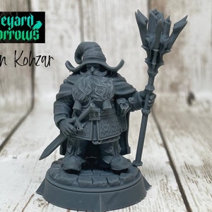 Deron Kohzar | Dwarf | Wizard | Mage | Male | The Graveyard of Sorrows | Primed or Unprimed | Tabletop Miniatures | D&D | DND | 5e