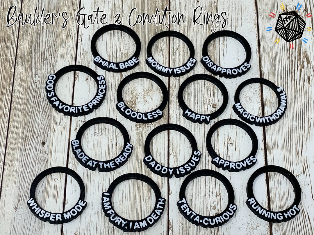 Baldur's Gate 3 Status Rings: D&D Tabletop RPG Condition Markers - Etsy