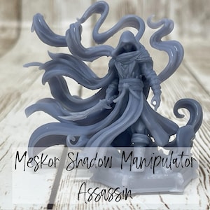 Meskor, Asesino de las Sombras Miniatura TTRPG: D&D, DnD, Pathfinder, RPG, Primed o Unprimed