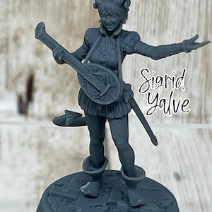 Sigrid Yalve | Tiefling | Bard | Female | Tabletop Miniatures | Primed or Unprimed | Demons of the Holy Abbey | D&D Dungeons and Dragons 5e