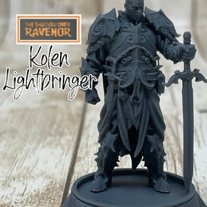 Kolen Lightbringer | Human | Paladin | Male | Tabletop Miniatures | Paladin | The Shadow Over Ravenor | D&D Dungeons and Dragons 5e-