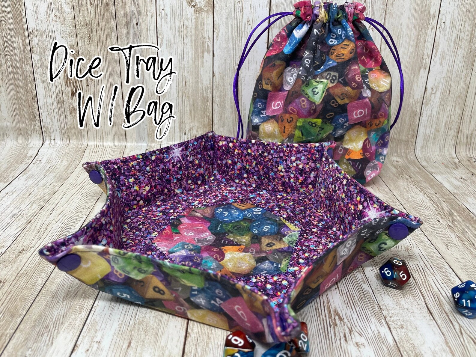 Collapsible Dice Tray and Dice Bag Hexagon Dice Tray Game Component ...