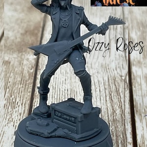Ozzy Roses | Tabletop Miniatures | Boy with Guitar | Bard | Human | Male | Nostalgia Quest | D&D Dungeons and Dragons 5e | Pathfinder-
