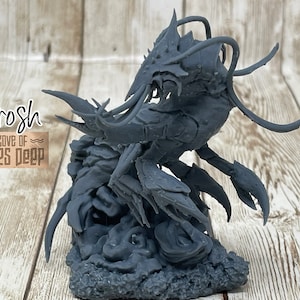 Karosh, Serpiente del Océano (Miniatura de monstruo): D&D 5e, Pathfinder, escala de 32 mm, imprimada/sin imprimar.