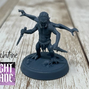 Arachitine | Monster | 4-Armed Demon | Male | Night Blade |  Tabletop Miniatures | D&D | Dungeons and Dragons 5e | Pathfinder-