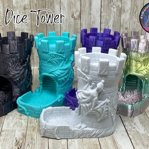 Dice tower | Castle with Dragon | Tabletop Accessory | TTRPG | D&D Dungeons and Dragons 5e | Pathfinder | 3d Printed-