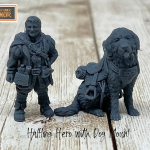 Halfling | Dog Mount | Ranger | Male | Primed or Unprimed | Tabletop Miniatures | The Shadow Over Ravenor | D&D Dungeons and Dragons