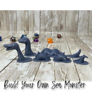 Build Your Own Sea Monster Miniature: D&D 5e, Pathfinder, 32mm Scale, Primed/Unprimed