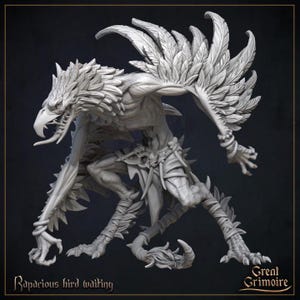 Rapacious Bird Monster in a Waiting Pose Miniature: D&D, Pathfinder, Primed/Unprimed