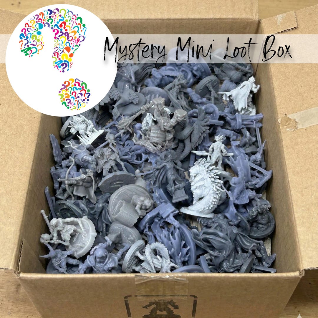 Random Dnd Mini Box TTRPG Mystery Minis Box: 28mm–32mm Scale, Varying Sizes, RANDOM ...