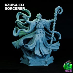 Azuka Elf Sorcerer | Male | Sorcerer | Mage | Magic User | Primed or Unprimed | Tabletop Miniature | D&D Dungeons and Dragons 5e