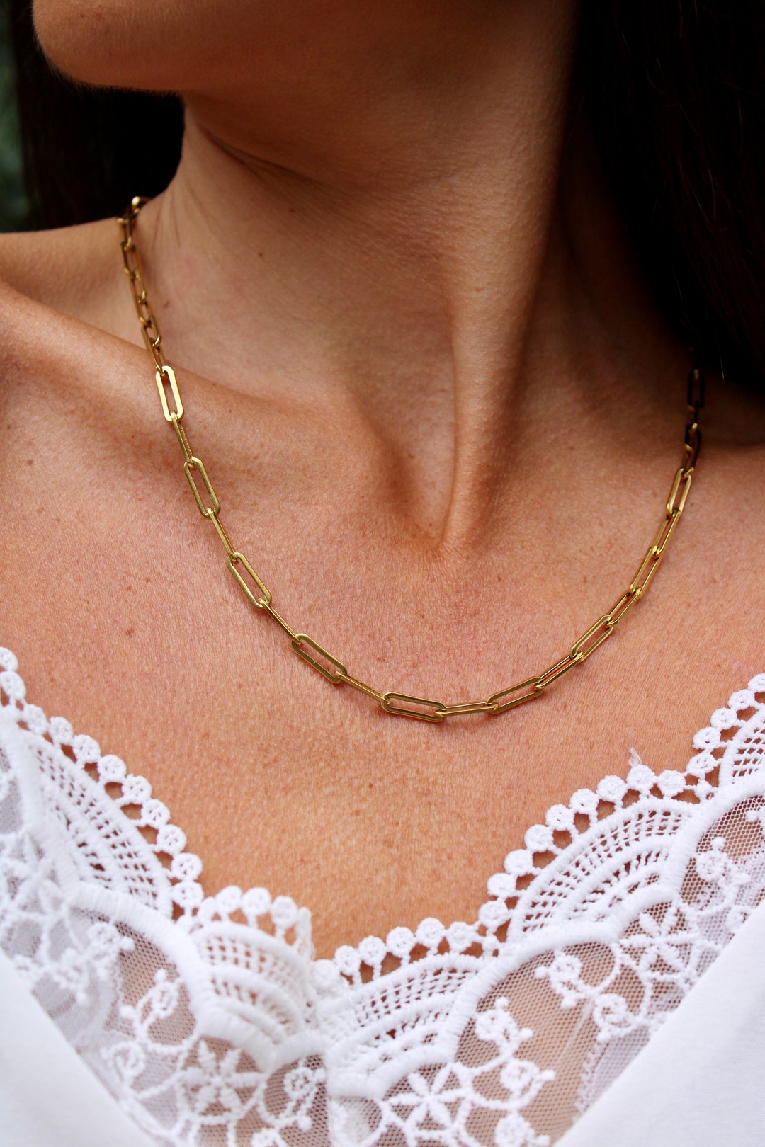 Chain Leyla Stainless Steel Allergyfriendly Jewelry Gold Etsy