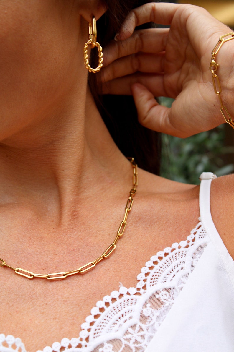 Chain Leyla Stainless Steel Allergyfriendly Jewelry Gold Etsy
