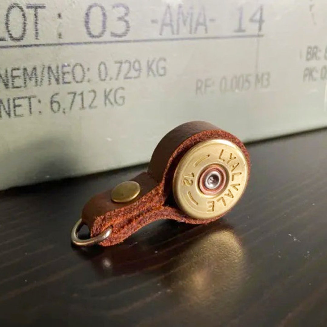 Real Leather Shotgun Keyring Pendant Etsy UK