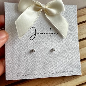 Boucles d'oreilles Je ne peux pas me passer de vous, cadeau pour demoiselles d'honneur, future mariée, idées cadeaux pour une mariée, boucles d'oreilles en argent sterling, mariage