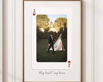 Custom Playing Card Print Personalized Photo Wall Art Unique Trendy Decor, Modern Home Design Perfect Gift for Friends and Girlfriend Poster