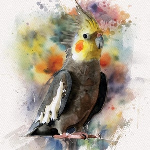 Custom Watercolor Pet Portrait | Personalized Pet Art & Unique Gift for Bird Lovers | Pet Memorial Decor |  pet portrait from photo