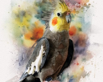 Custom Watercolor Pet Portrait | Personalized Pet Art & Unique Gift for Bird Lovers | Pet Memorial Decor |  pet portrait from photo