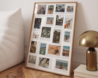 Custom Polaroid Collage Wall Art, Memory Photo Collage Print, Sentimental Gift, Trendy Retro-Inspired Decor, Personalized Home Wall Art