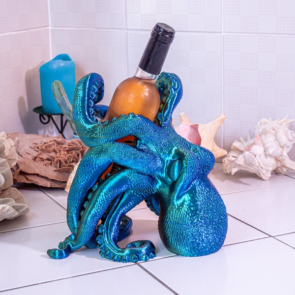 Bordeau the Octopus - Customizable 3D Printed Wine Holder