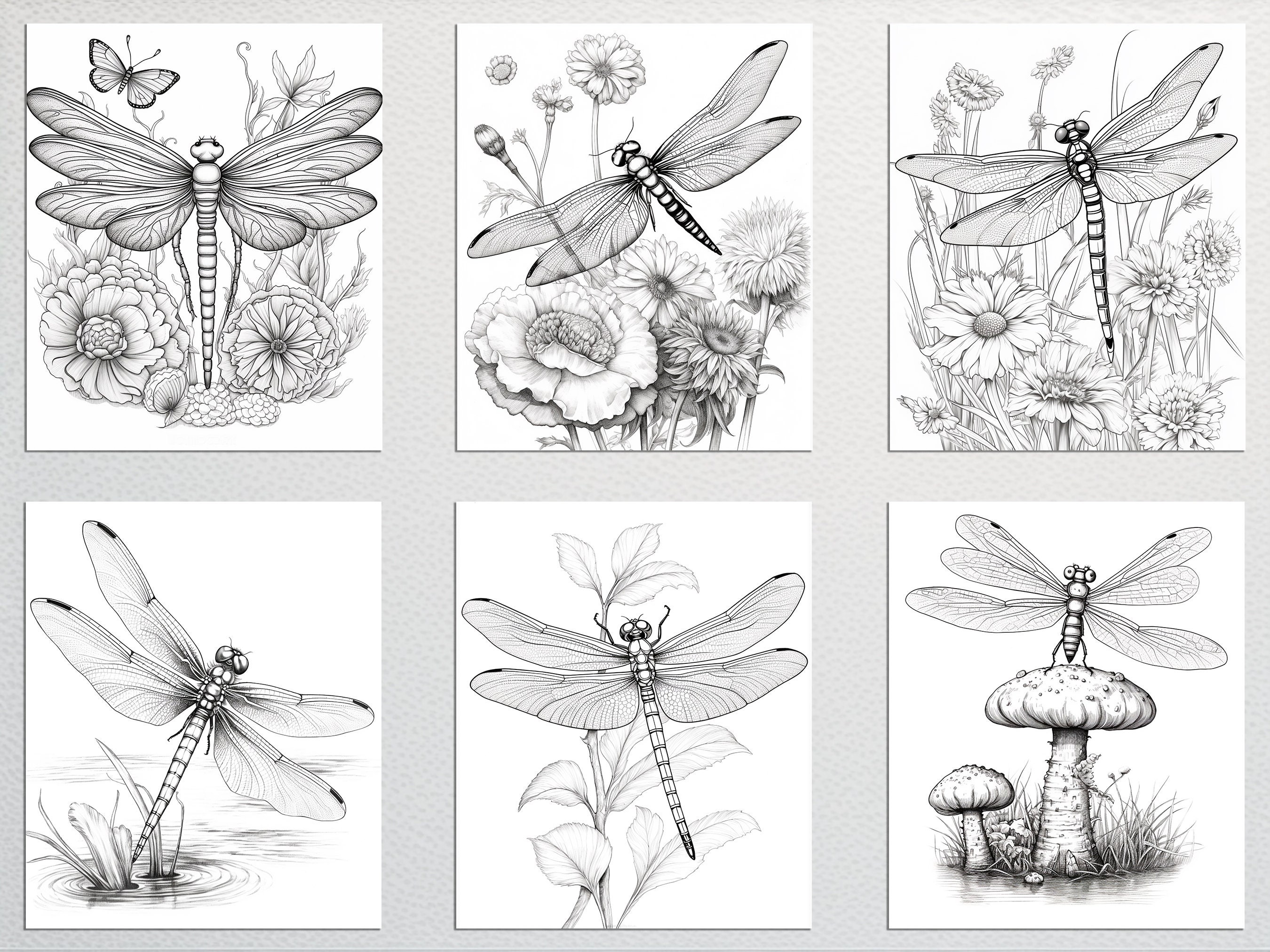Dragonflies Coloring Pages for Adults 25 Dragonfly and Flowers Coloring