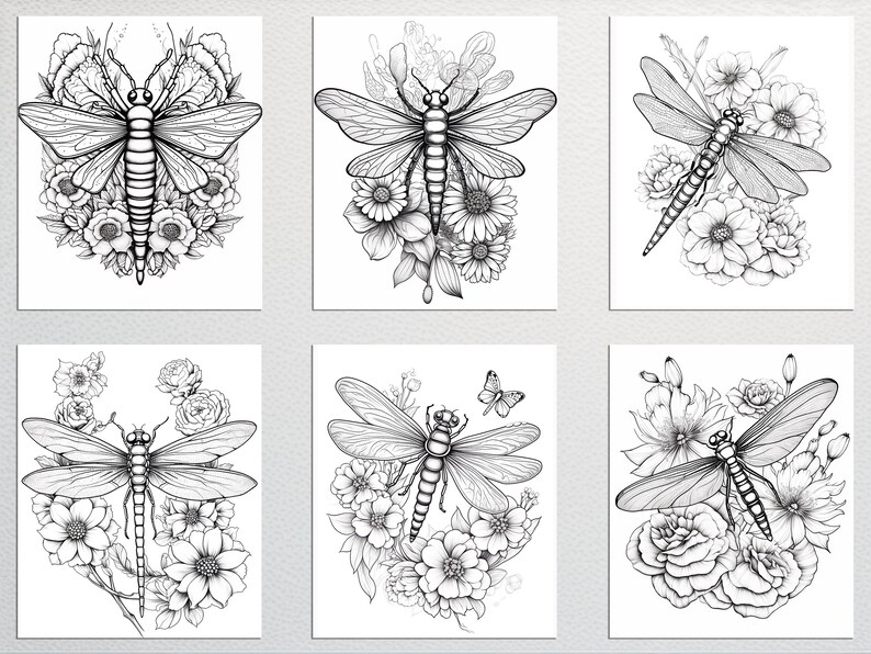 Dragonflies Coloring Pages for Adults 25 Dragonfly and Flowers Coloring