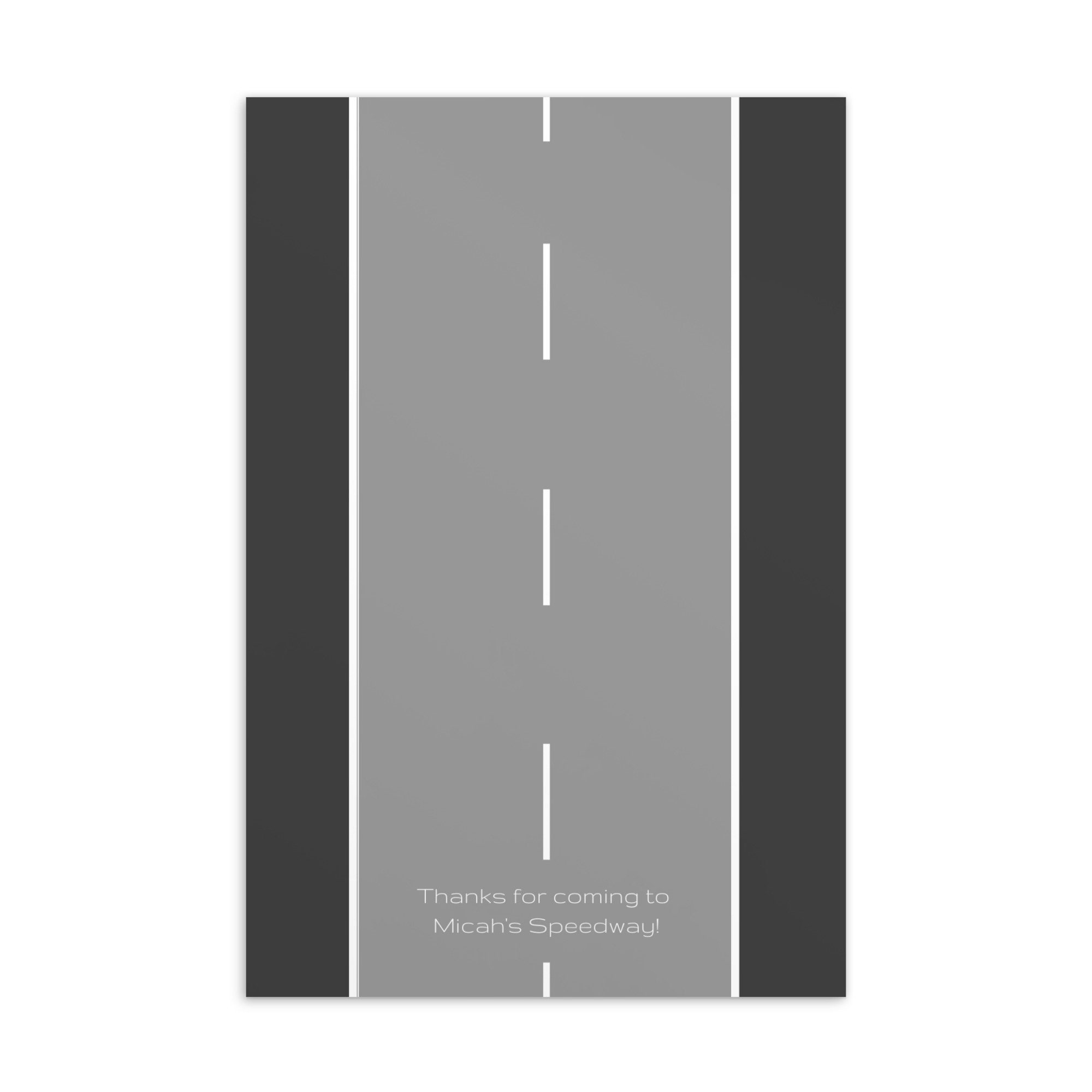 Race Car Party Favour Printable | Race Track Thank You Card | Hot ...