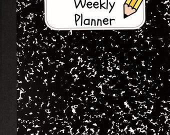 Composition Notebook Style Teacher Weekly Planner