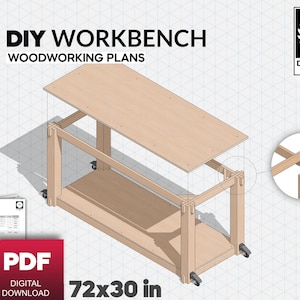DIY Workbench Table Build Plans - Professional Woodworking Plans PDF - Easy Build, Detailed Instructions, Instant Download Easy Craft Table