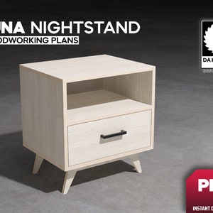 DIY Luna Nightstand - Professional Woodworking Plans - Easy To Build, Detailed Instructions, Instant Digital PDF Download