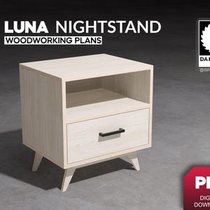 DIY Luna Nightstand - Professional Woodworking Plans - Easy To Build, Detailed Instructions, Instant Digital PDF Download-Bedroom Collection