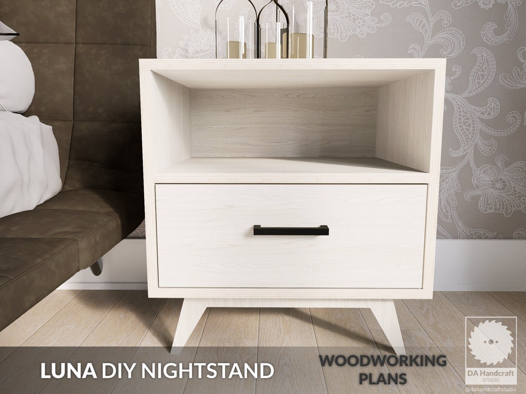 DIY Luna Nightstand Professional Woodworking Plans Easy to Etsy