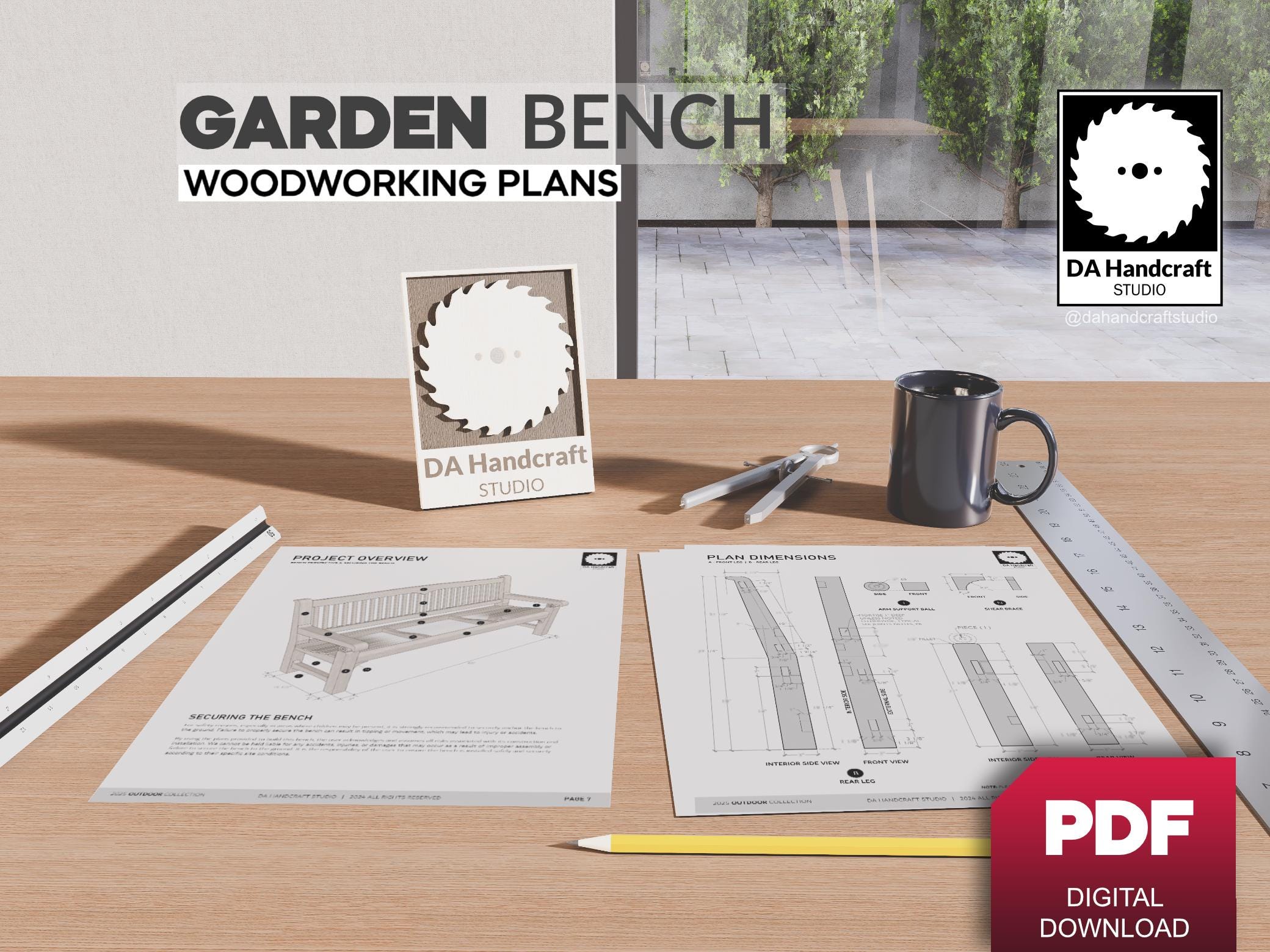 DIY Garden Wooden Bench Plans - Professional Woodworking Plans PDF ...