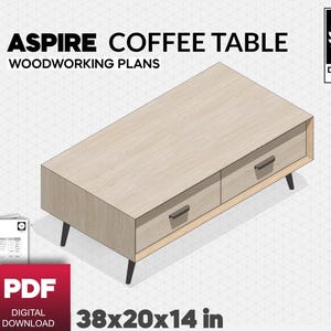 DIY Aspire Coffee Table - Professional Woodworking Plans - Easy To Build, Detailed Instructions, Instant PDF Download -Living Room Furniture