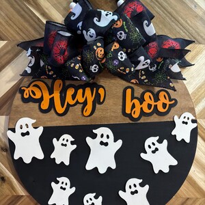 Hey Boo Halloween ghost Door hanger