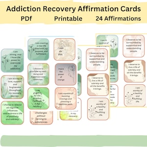 Cartes d'affirmation de récupération de la dépendance imprimables, cartes d'affirmation imprimables pour la guérison de la dépendance, cartes d'affirmation