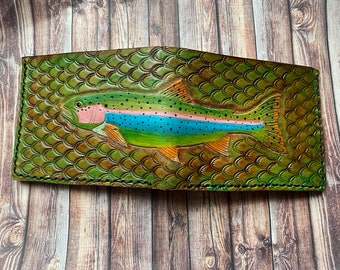 Rainbow Trout Leather Bifold Wallet