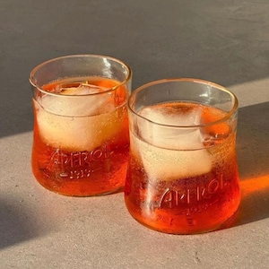 ORIGINAL APEROL Glas-Upcycling aus der 1l italienischen Aperol Flasche - stilvoll in einem schönen Karton verpackt - 1 Stück