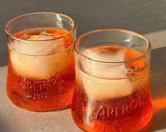Set of 2 Aperol glasses ORIGINAL - sustainable gift idea - handmade from a 1l bottle